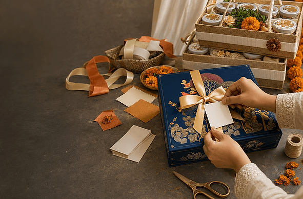 Curated hamper packing and gifting workflow